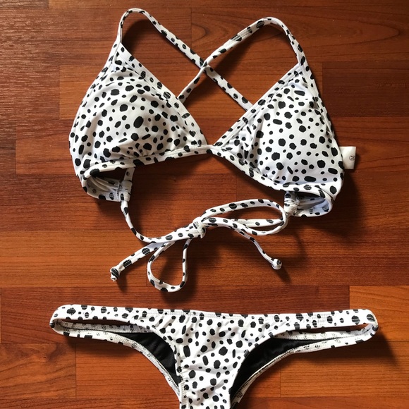 Black and white spotted bathing suit Clearance